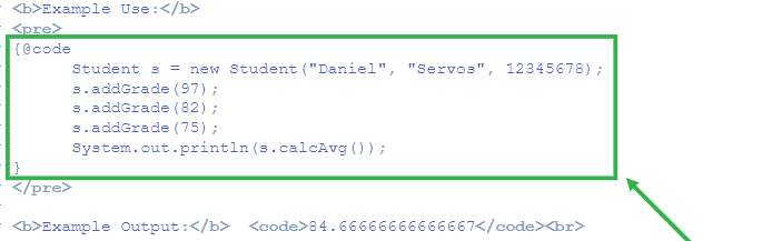 InlineTagCommentExample